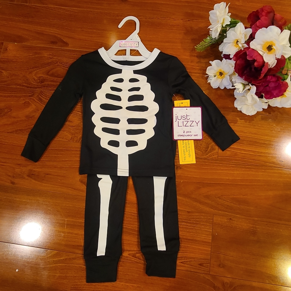 Just Lizzy 2pc Skeleton Pajamas 2T